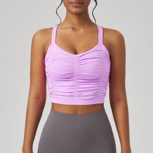 Women's Ruched Workout Crop Tops JMB001