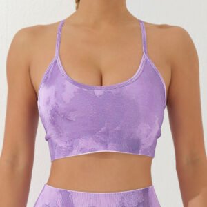 Seamless Tie-dyed Strappy Sports Bra | Yoga & Athletic Wear AEFW002