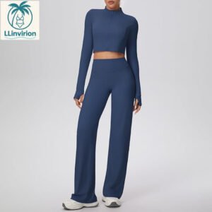 Women's 2-Piece Brushed Fleece Tracksuit Set with Zip Up Hoodie and Straight Leg Pants, Athletic Loungewear for Yoga, Workout